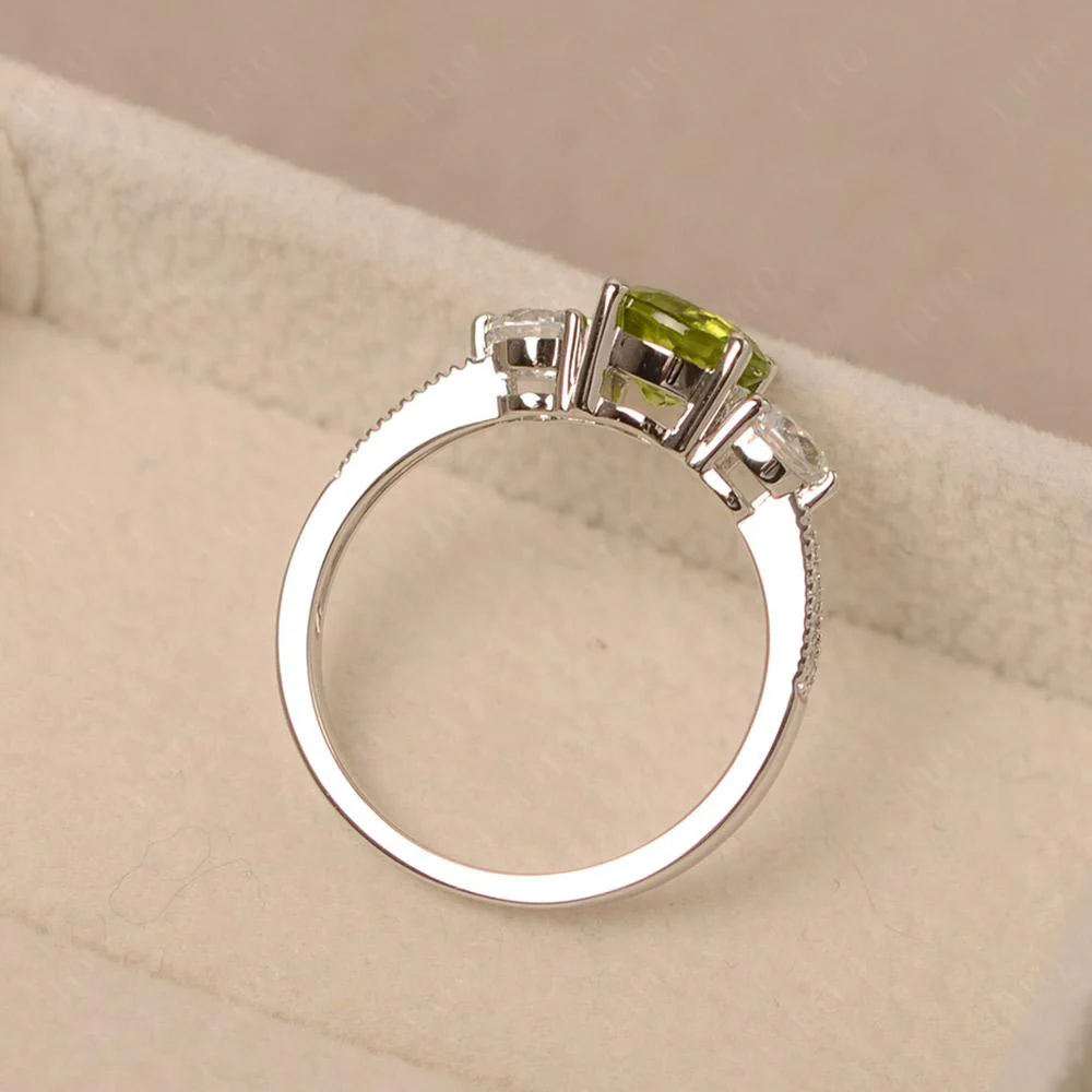 Peridot 3 Stone Engagement Ring - Image 12