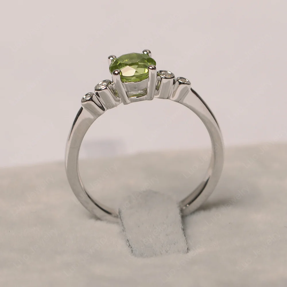Peridot Ring Round Cut Engagement Ring - Image 2