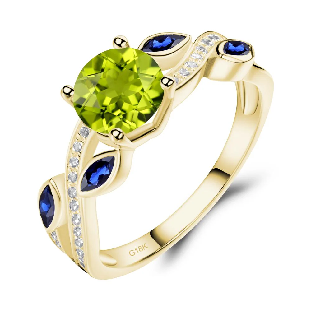 Peridot Twisted Leaf Engagement Ring - Image 2
