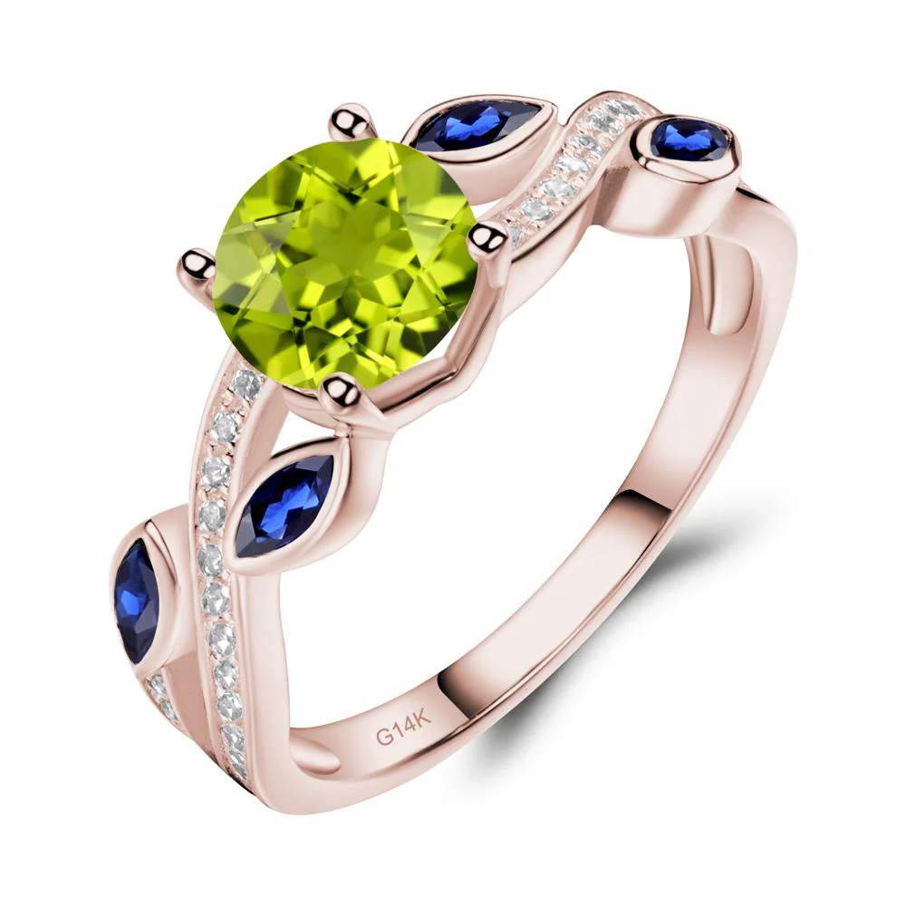 Peridot Twisted Leaf Engagement Ring - Image 7