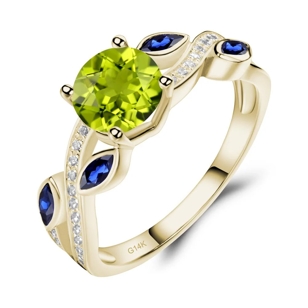 Peridot Twisted Leaf Engagement Ring - Image 8