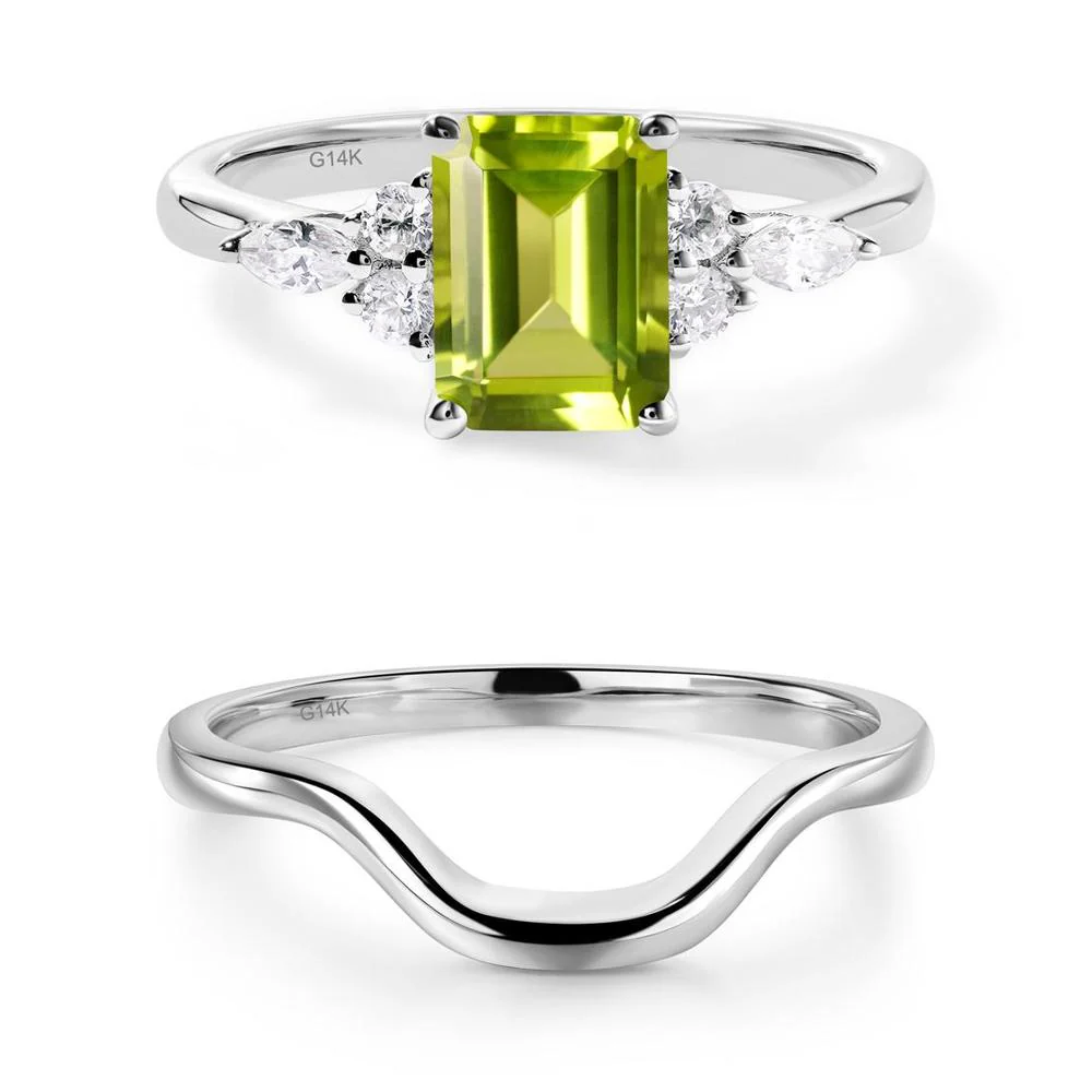 Simple Emerald Cut Peridot Ring - Image 15