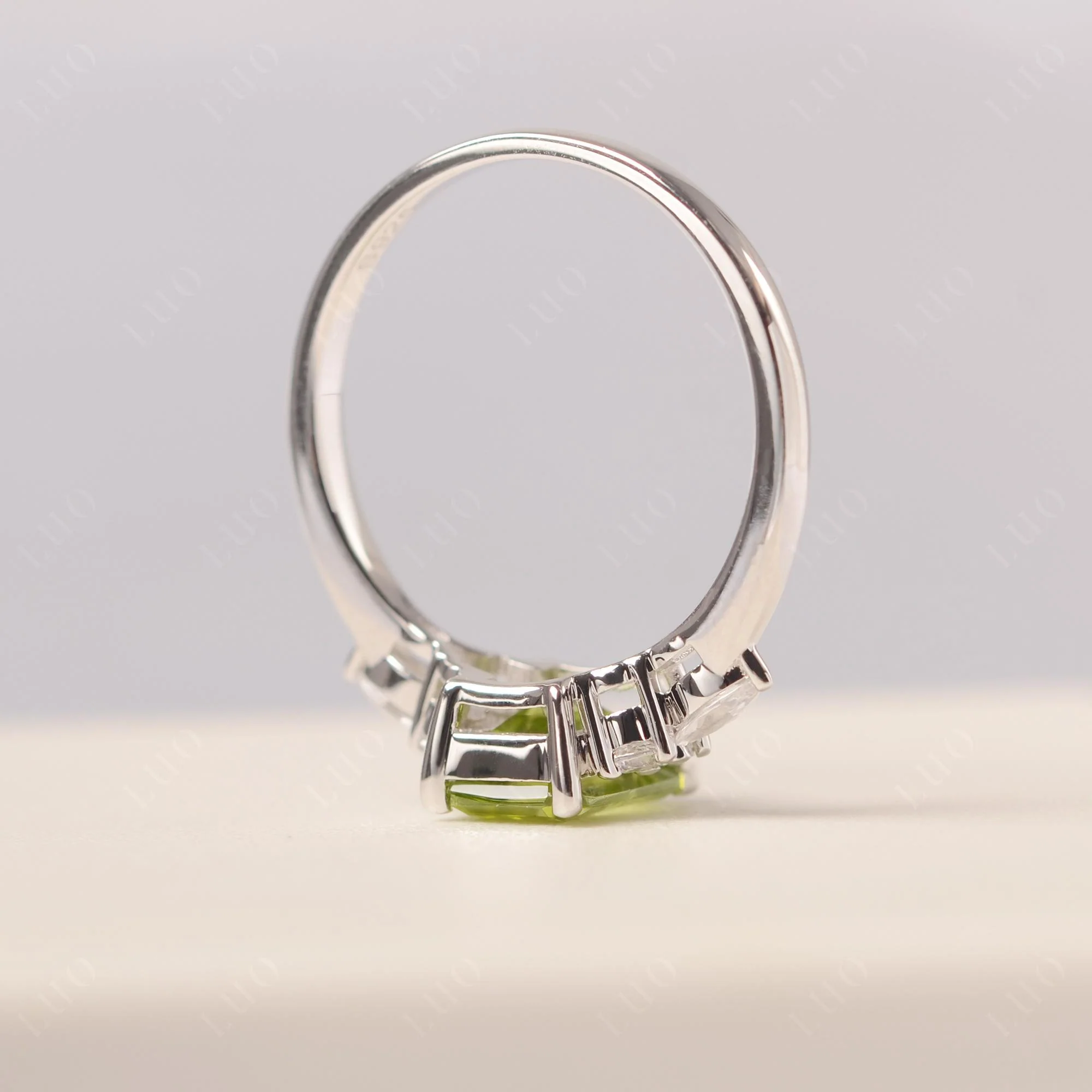Simple Emerald Cut Peridot Ring - Image 32
