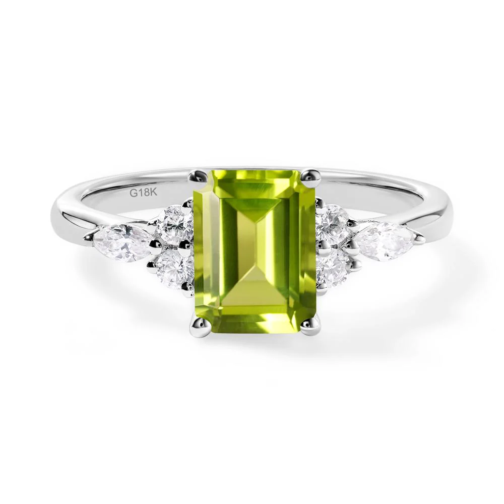 Simple Emerald Cut Peridot Ring - Image 4