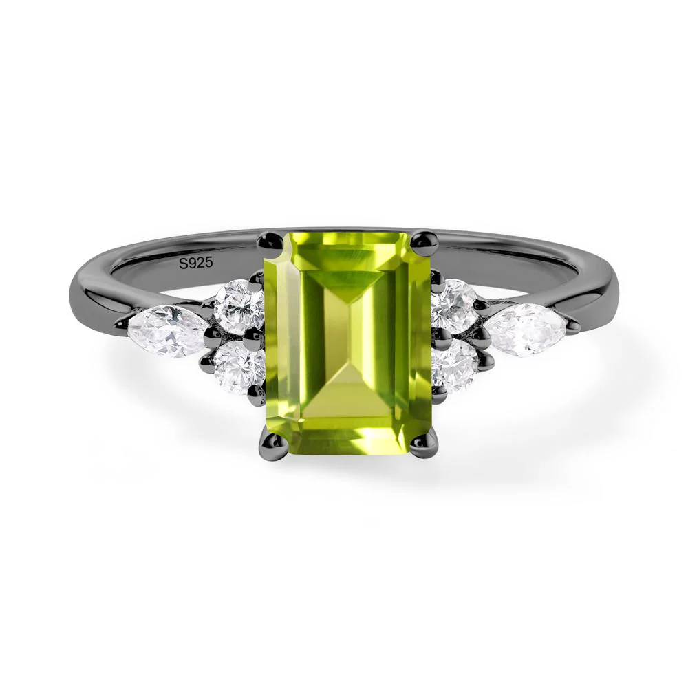 Simple Emerald Cut Peridot Ring - Image 7