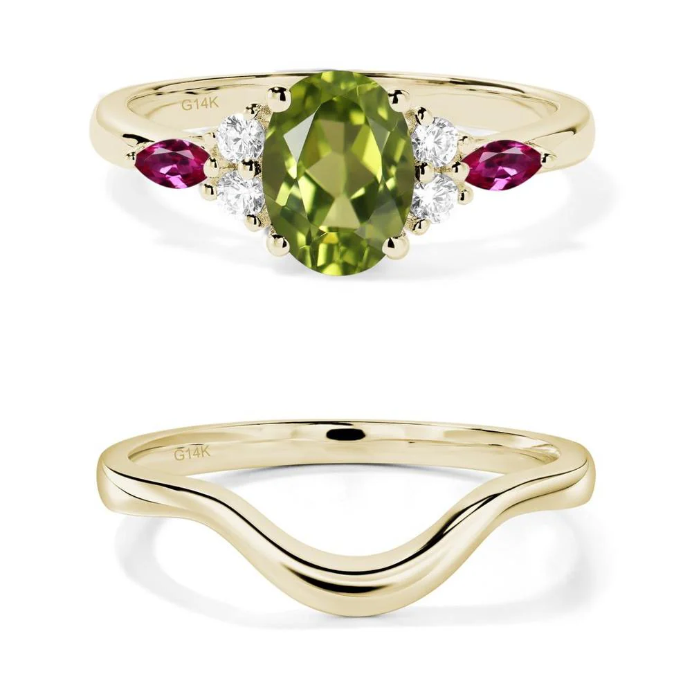 Simple Oval Peridot Engagement Ring - Image 15