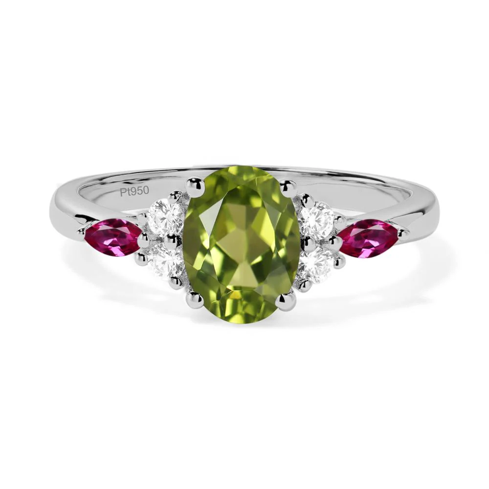 Simple Oval Peridot Engagement Ring - Image 5