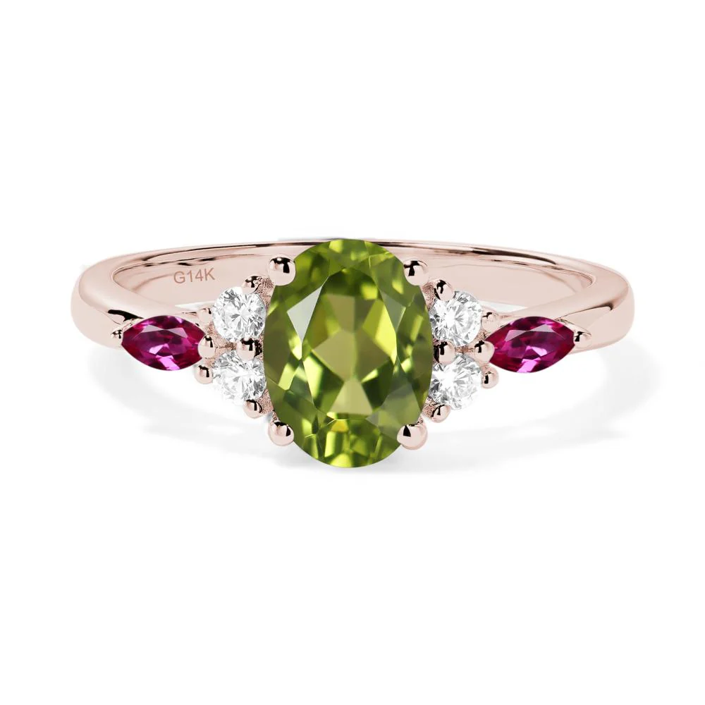 Simple Oval Peridot Engagement Ring - Image 6