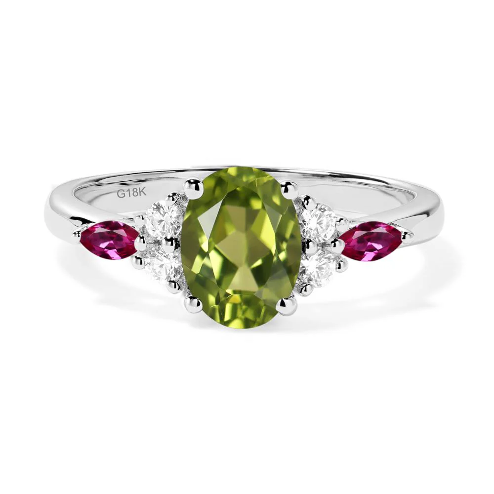 Simple Oval Peridot Engagement Ring - Image 8
