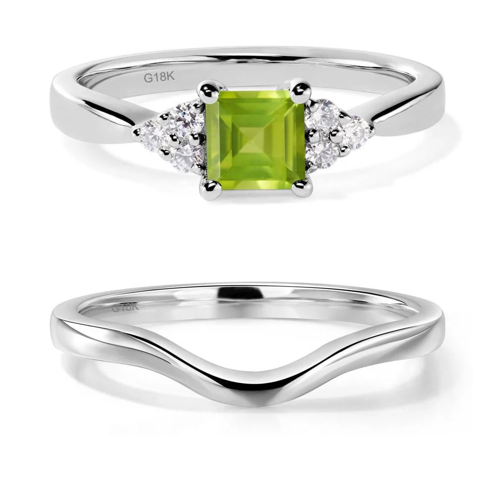 Square Cut Peridot Petite Ring - Image 19