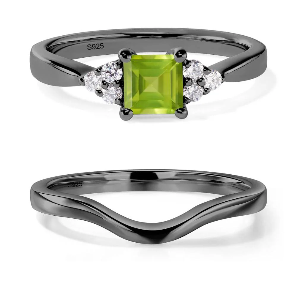 Square Cut Peridot Petite Ring - Image 23