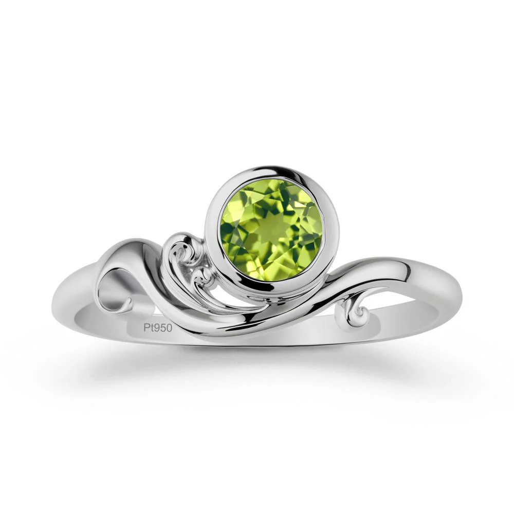 Peridot Ring with Bezel Setting