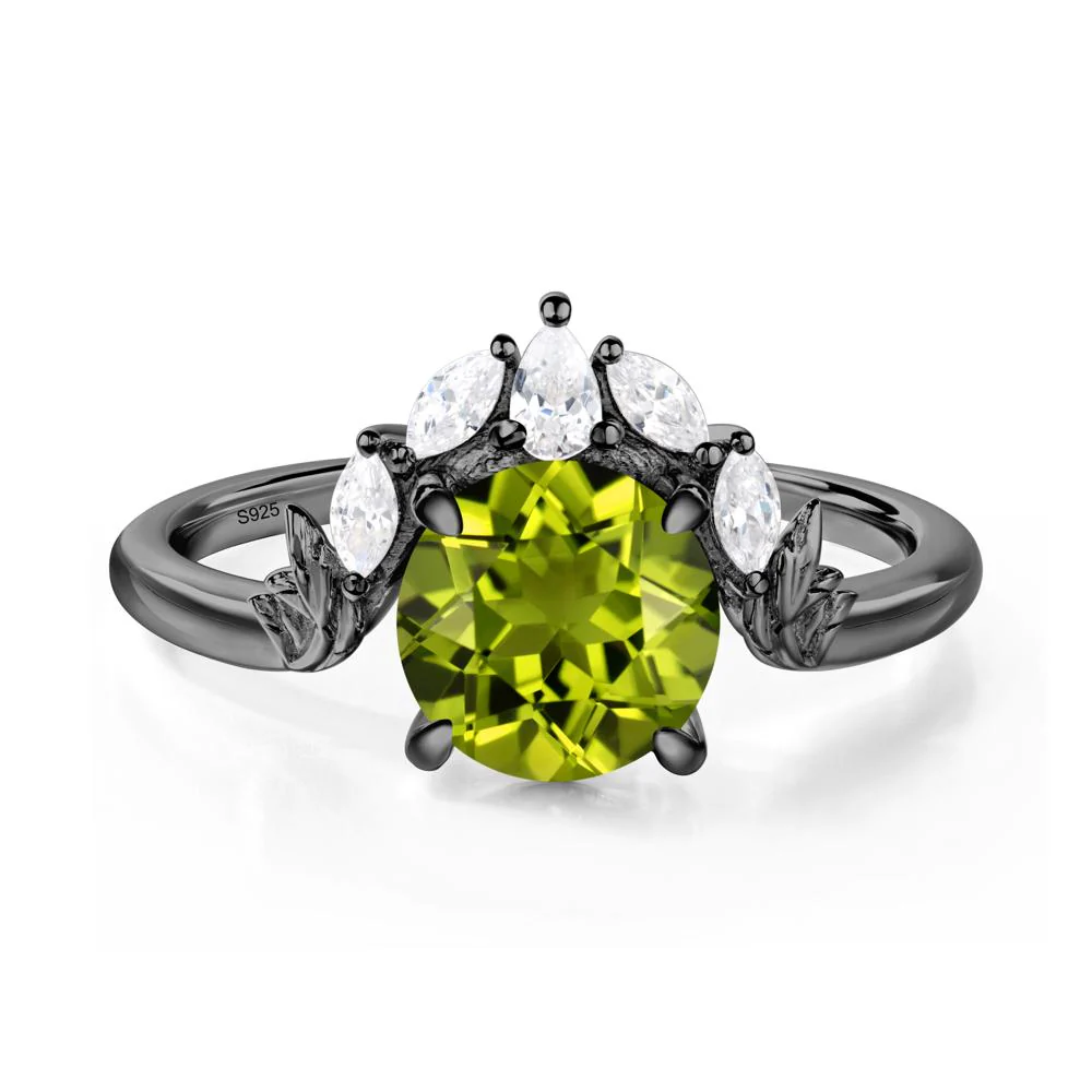 Peridot Ring with Marquise Side Stone - Image 2