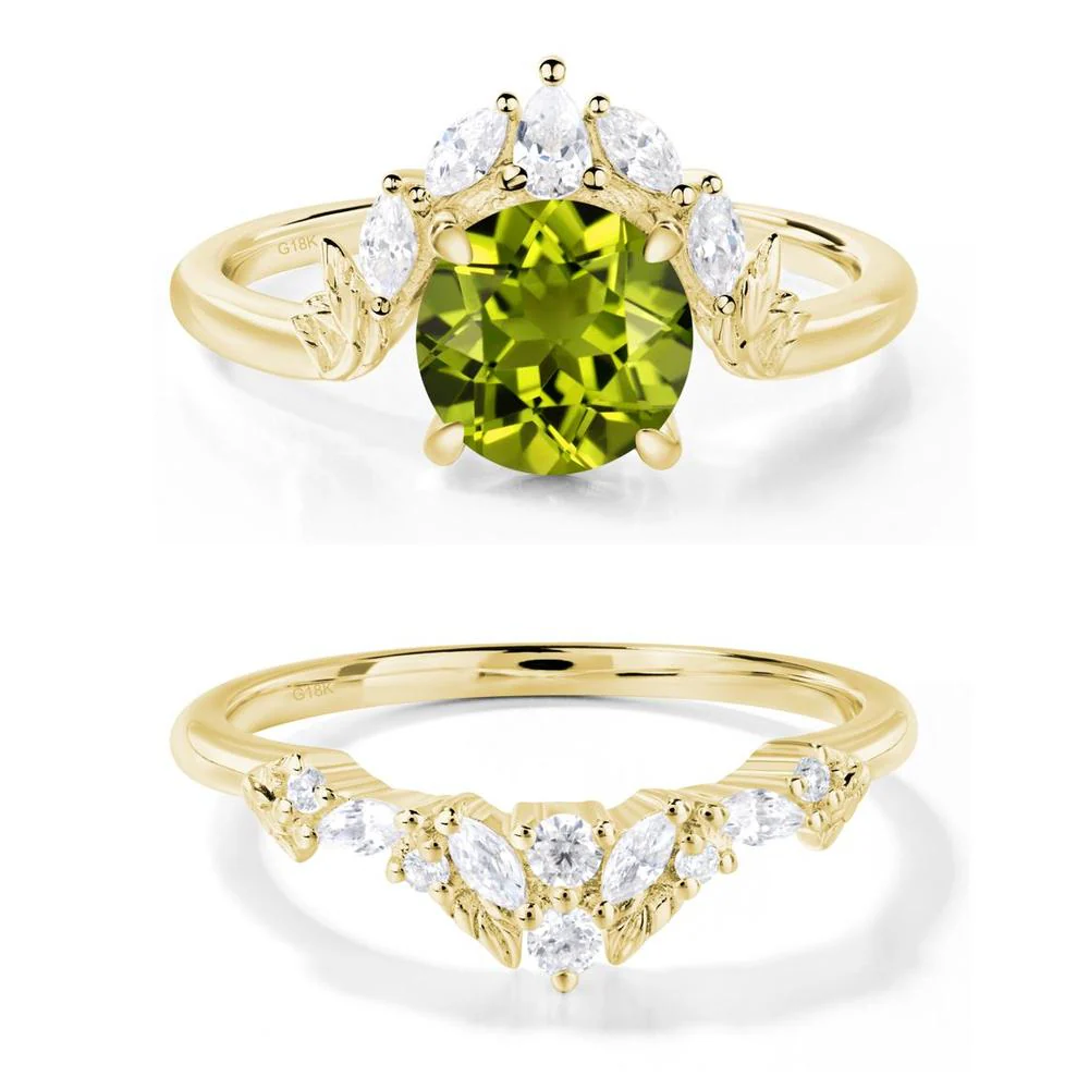 Peridot Ring with Marquise Side Stone - Image 21