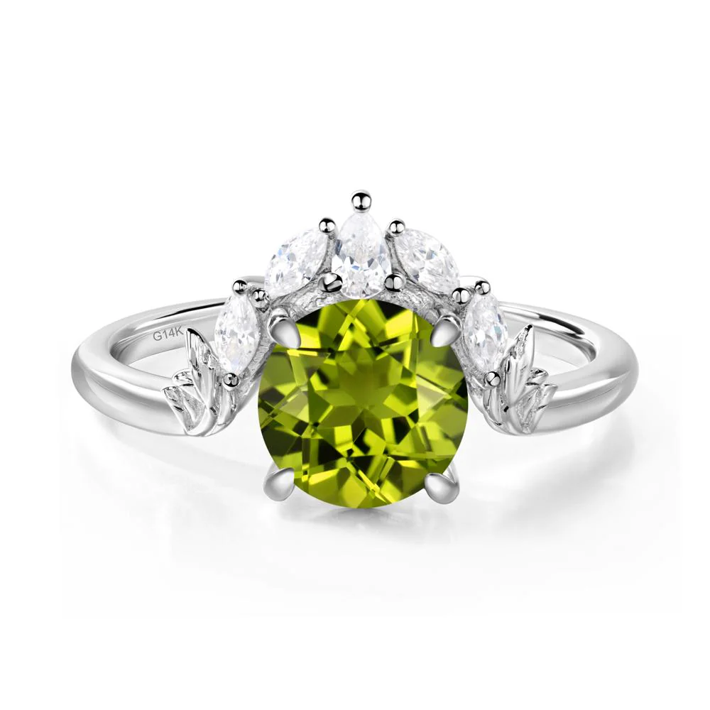 Peridot Ring with Marquise Side Stone - Image 3