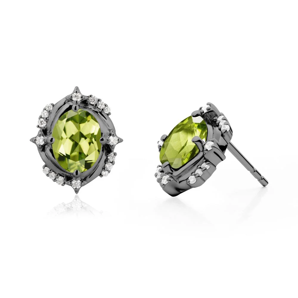 Peridot Shooting Star Stud Earrings