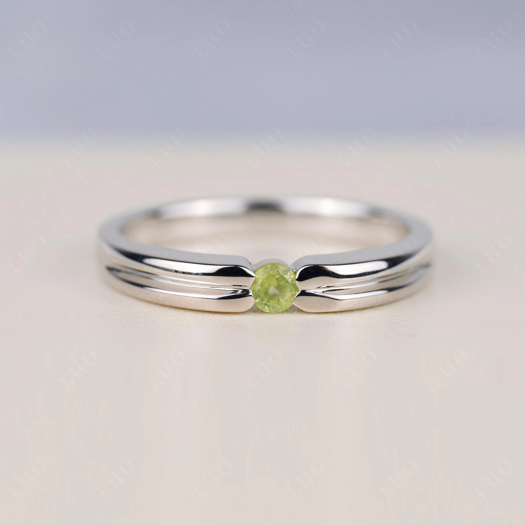 Peridot Solitaire Band Ring