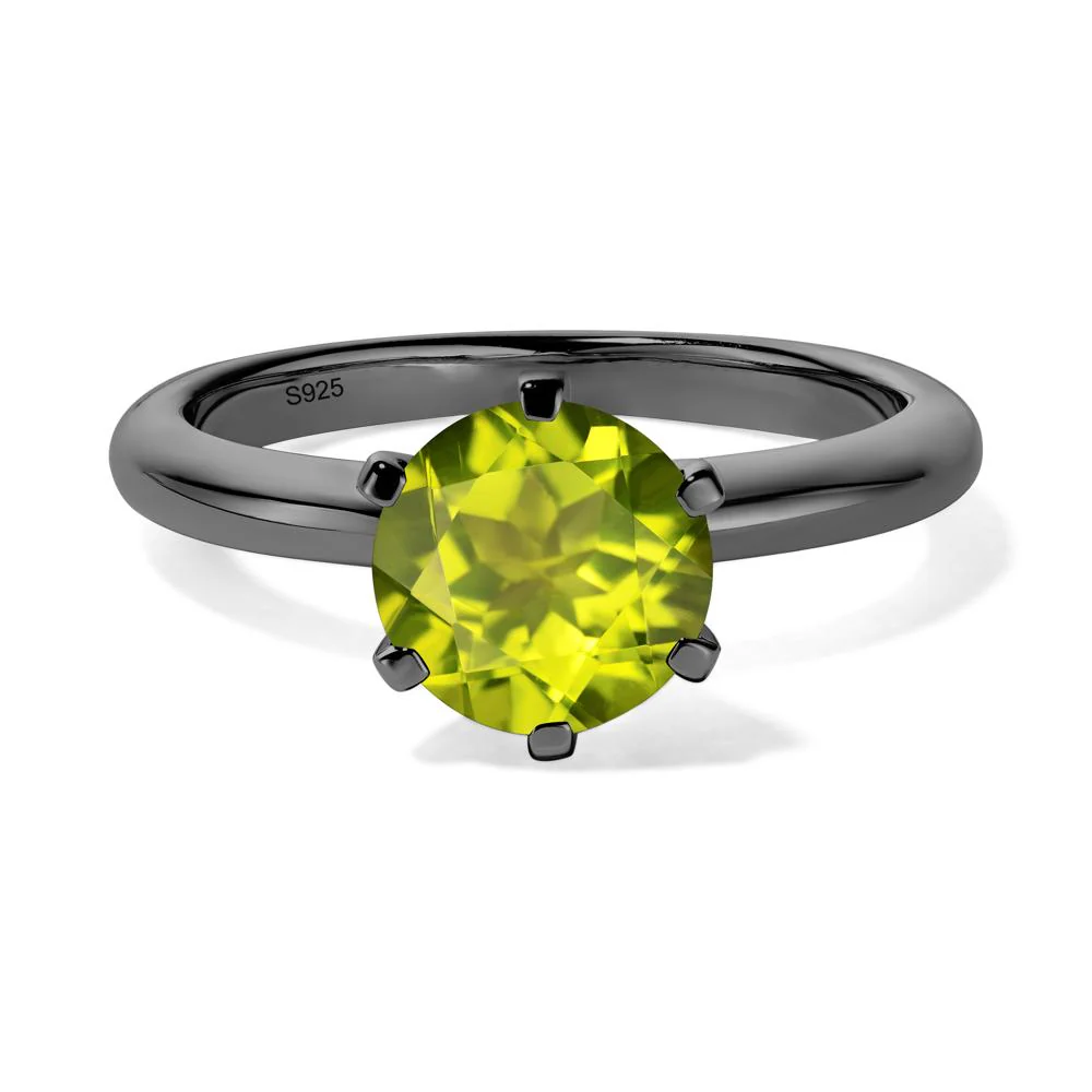 Peridot 6 Prong Solitaire Engagement Ring - Image 2