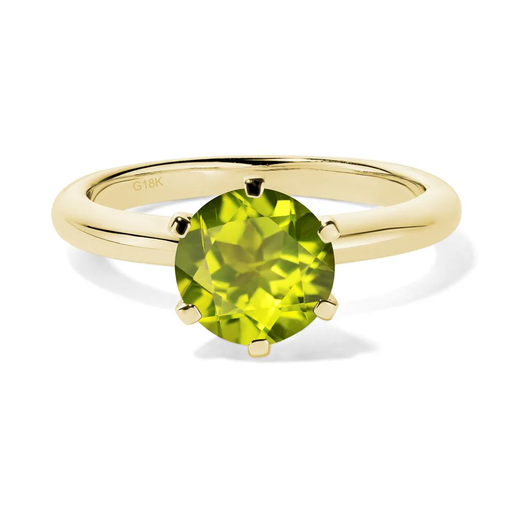 Peridot 6 Prong Solitaire Engagement Ring - Image 8