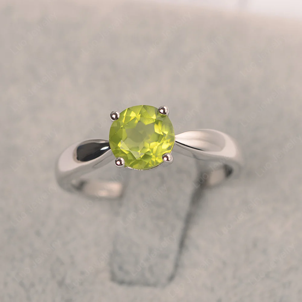 Peridot Round Solitaire Ring