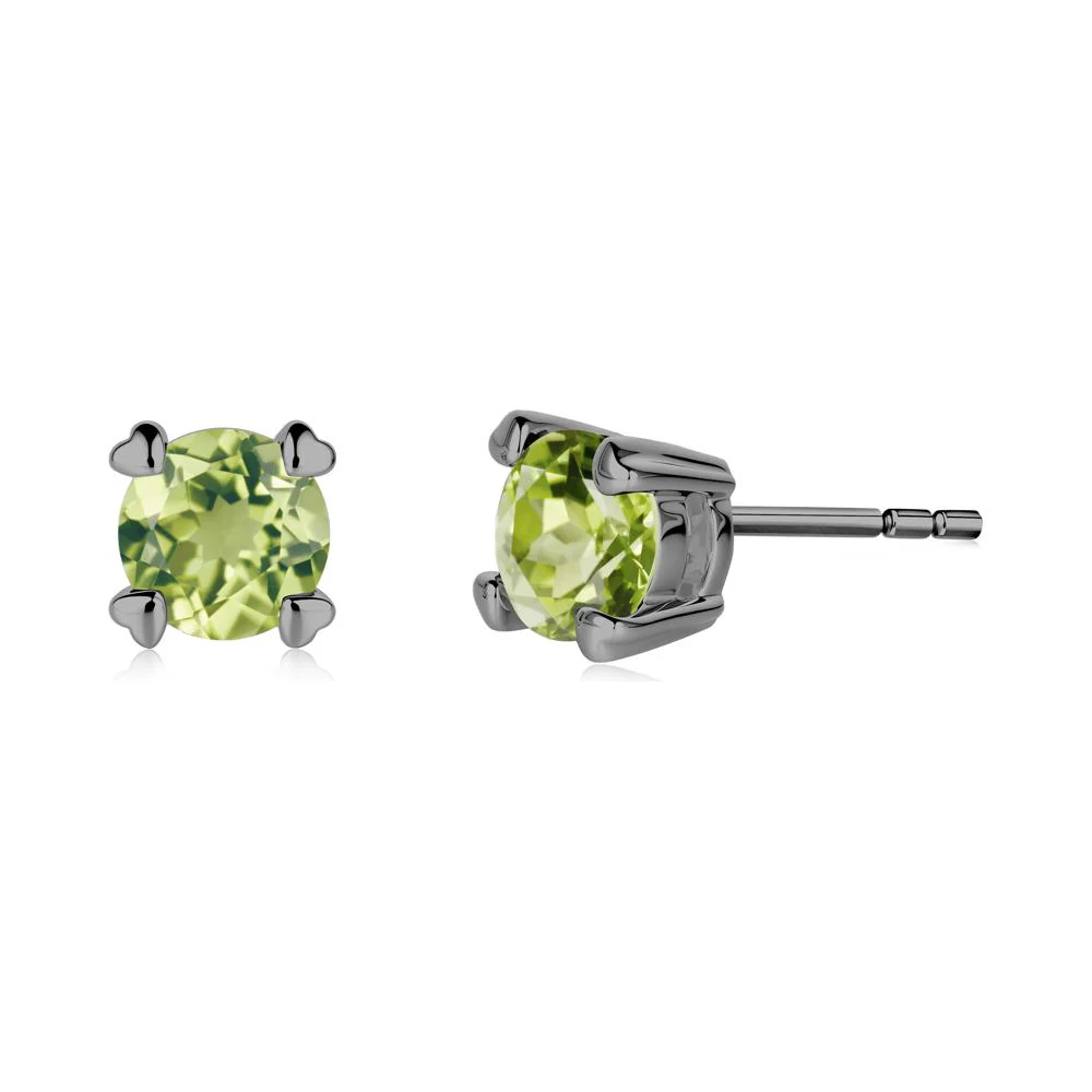 Peridot Stud Earrings with Heart Prongs - Image 4
