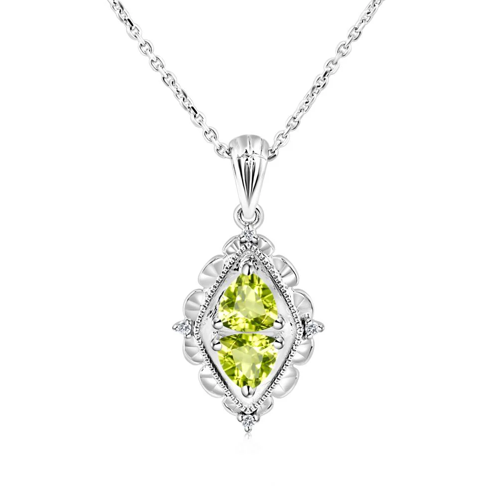 Peridot Two Stone Necklace
