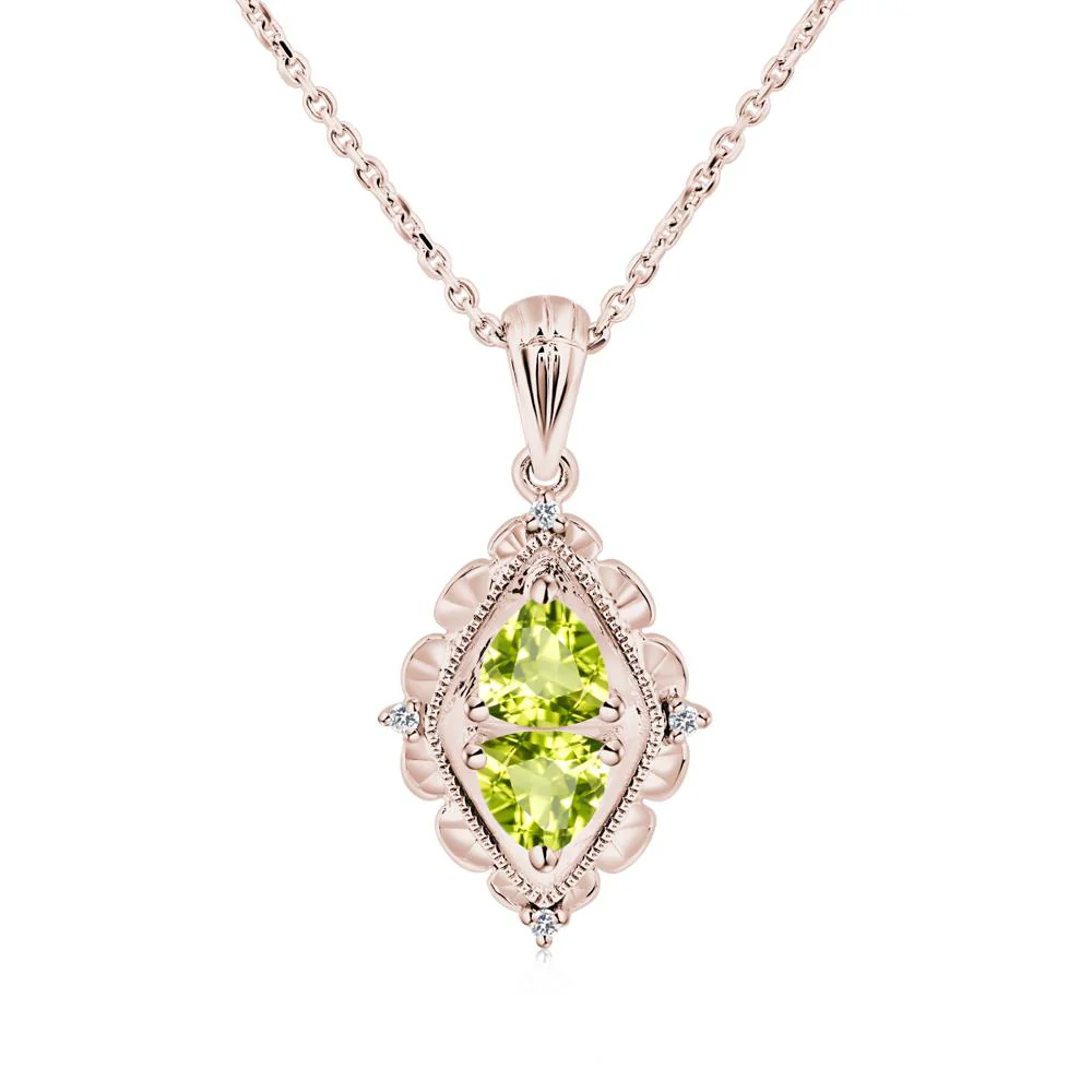 Peridot Two Stone Necklace - Image 3