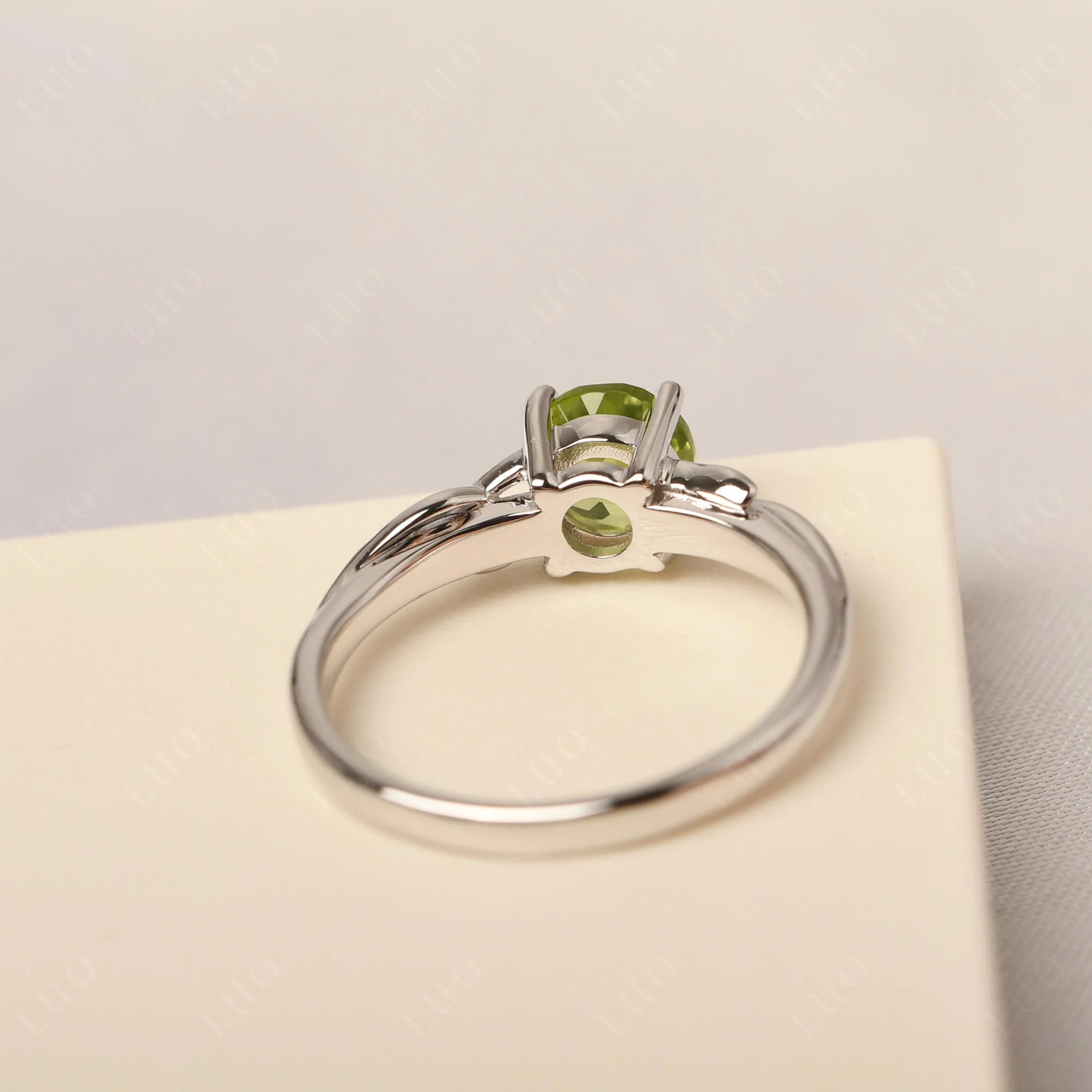 Petite Peridot Tender Leaf Ring - Image 12