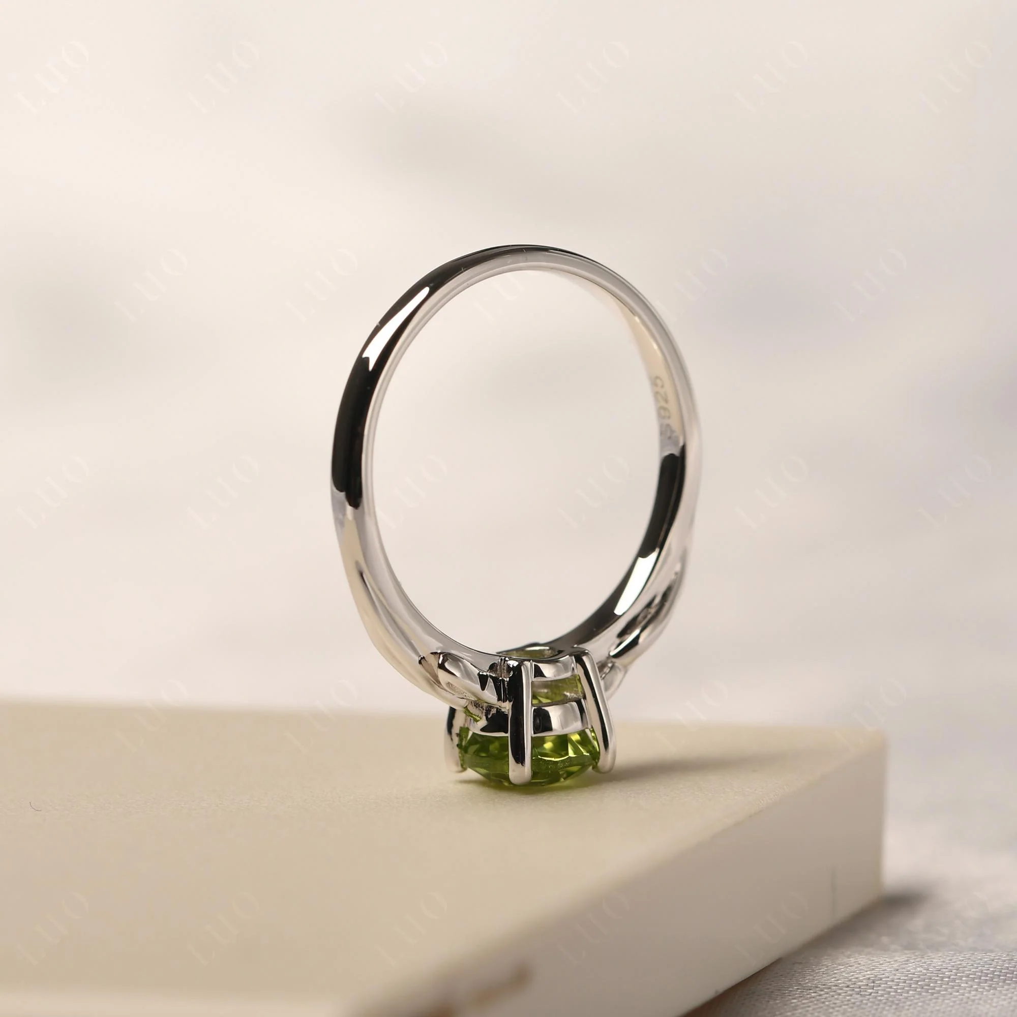 Petite Peridot Tender Leaf Ring - Image 13