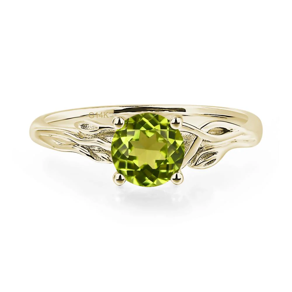 Petite Peridot Tender Leaf Ring - Image 4