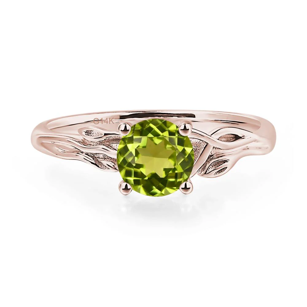 Petite Peridot Tender Leaf Ring - Image 5