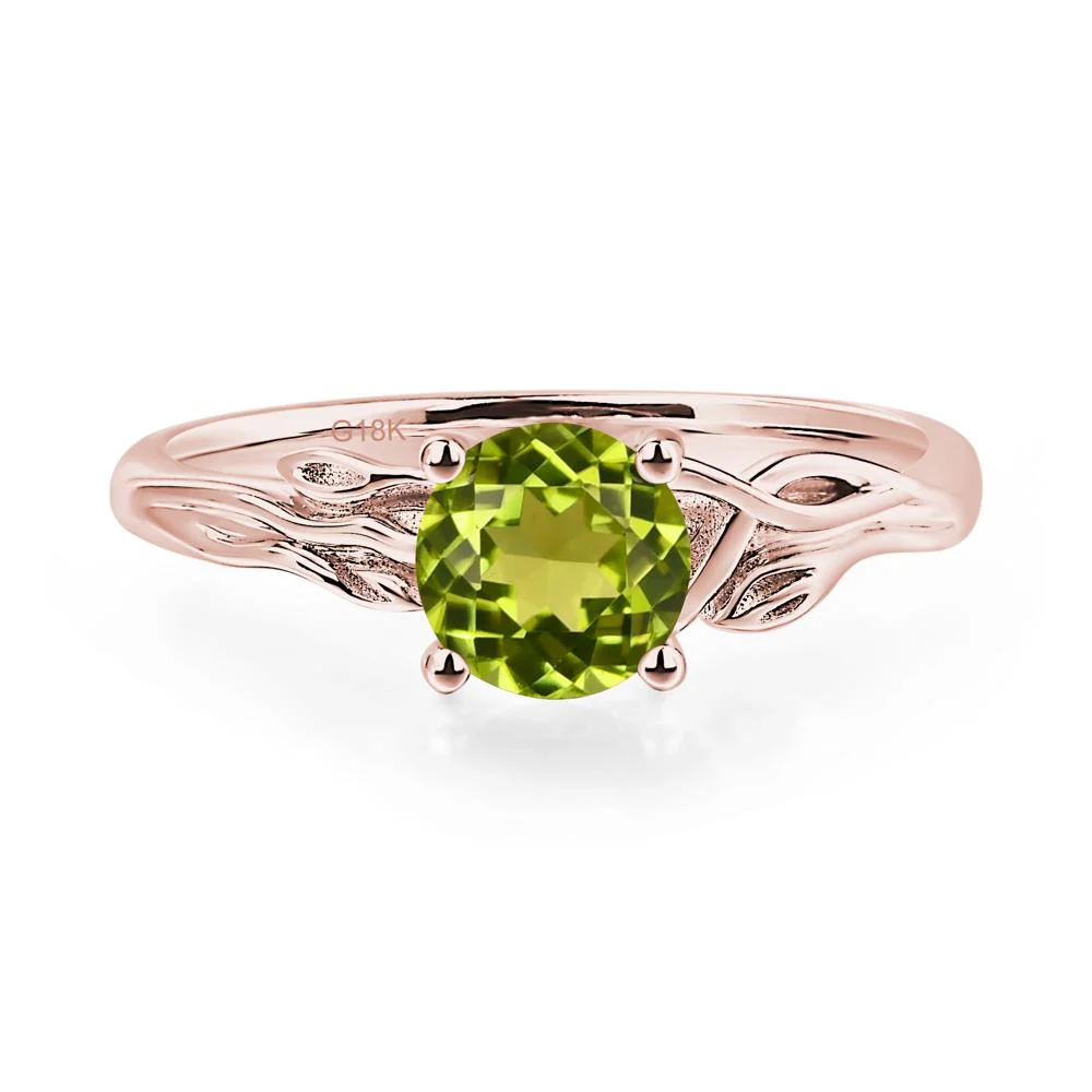 Petite Peridot Tender Leaf Ring - Image 9