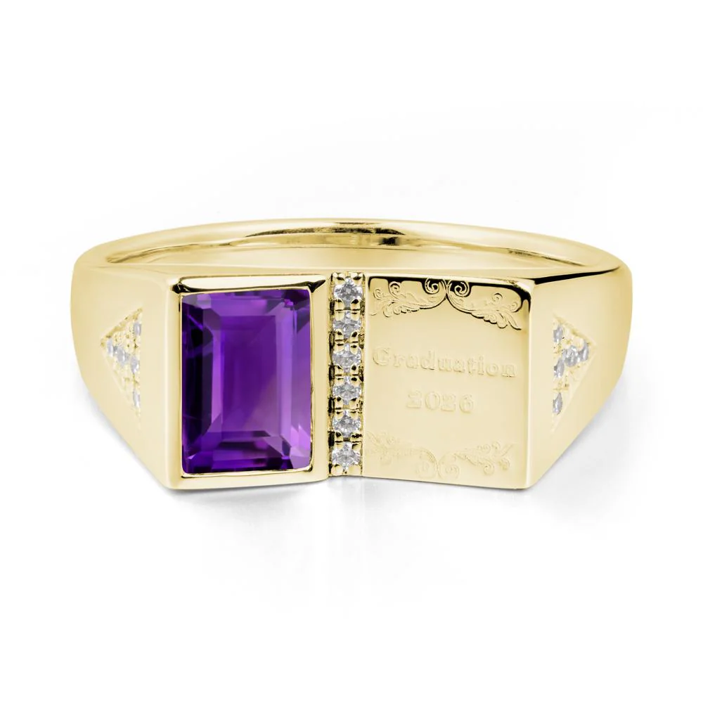 Personalized Graduation Amethyst Ring - Image 5