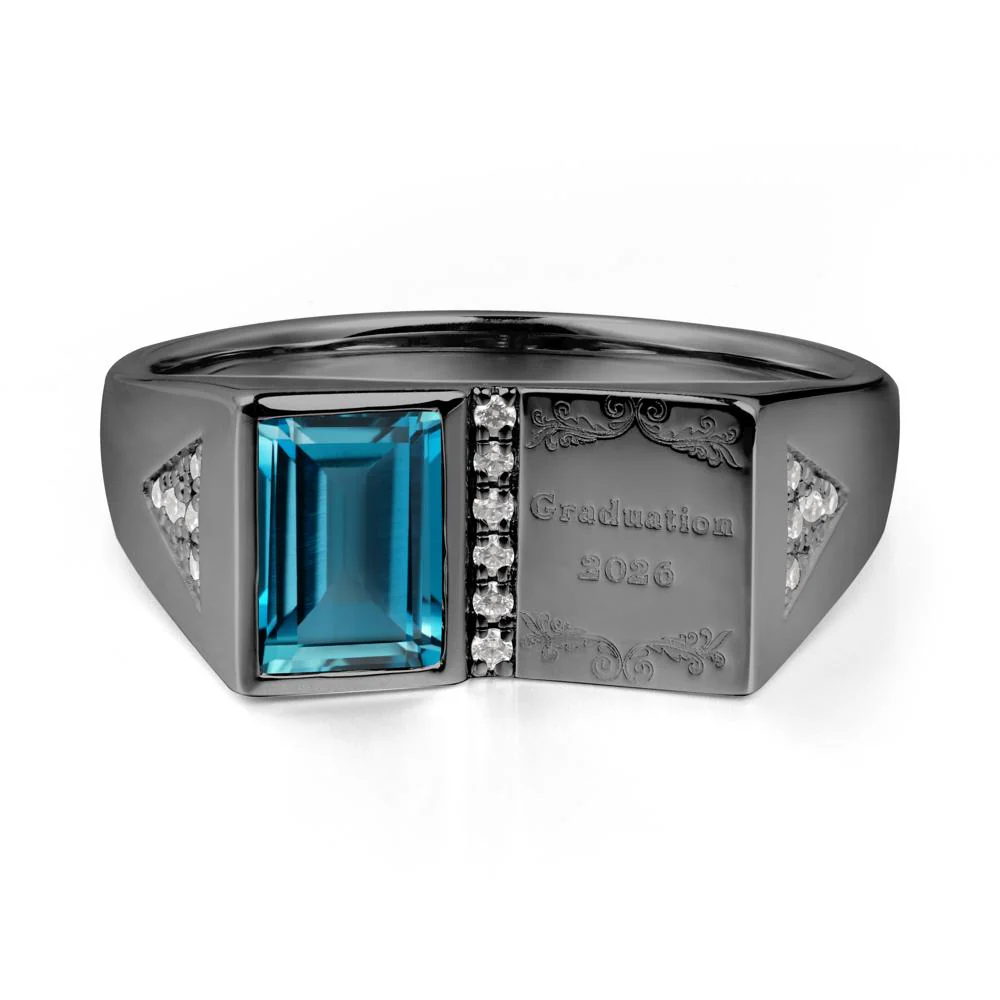 Personalized Graduation London Blue Topaz Ring - Image 9