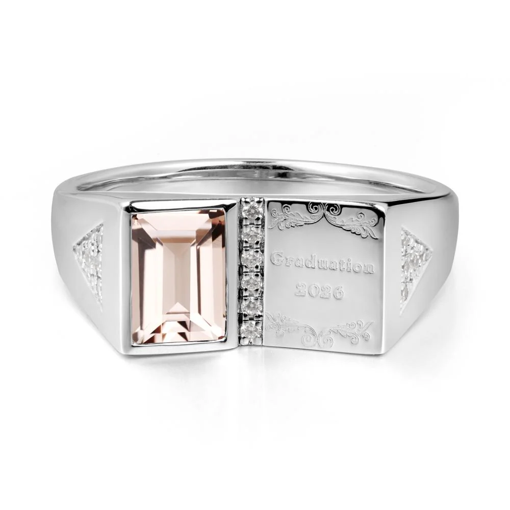 Personalized Graduation Morganite Ring