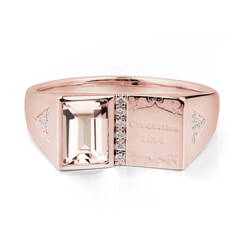 Personalized Graduation Morganite Ring - Image 5