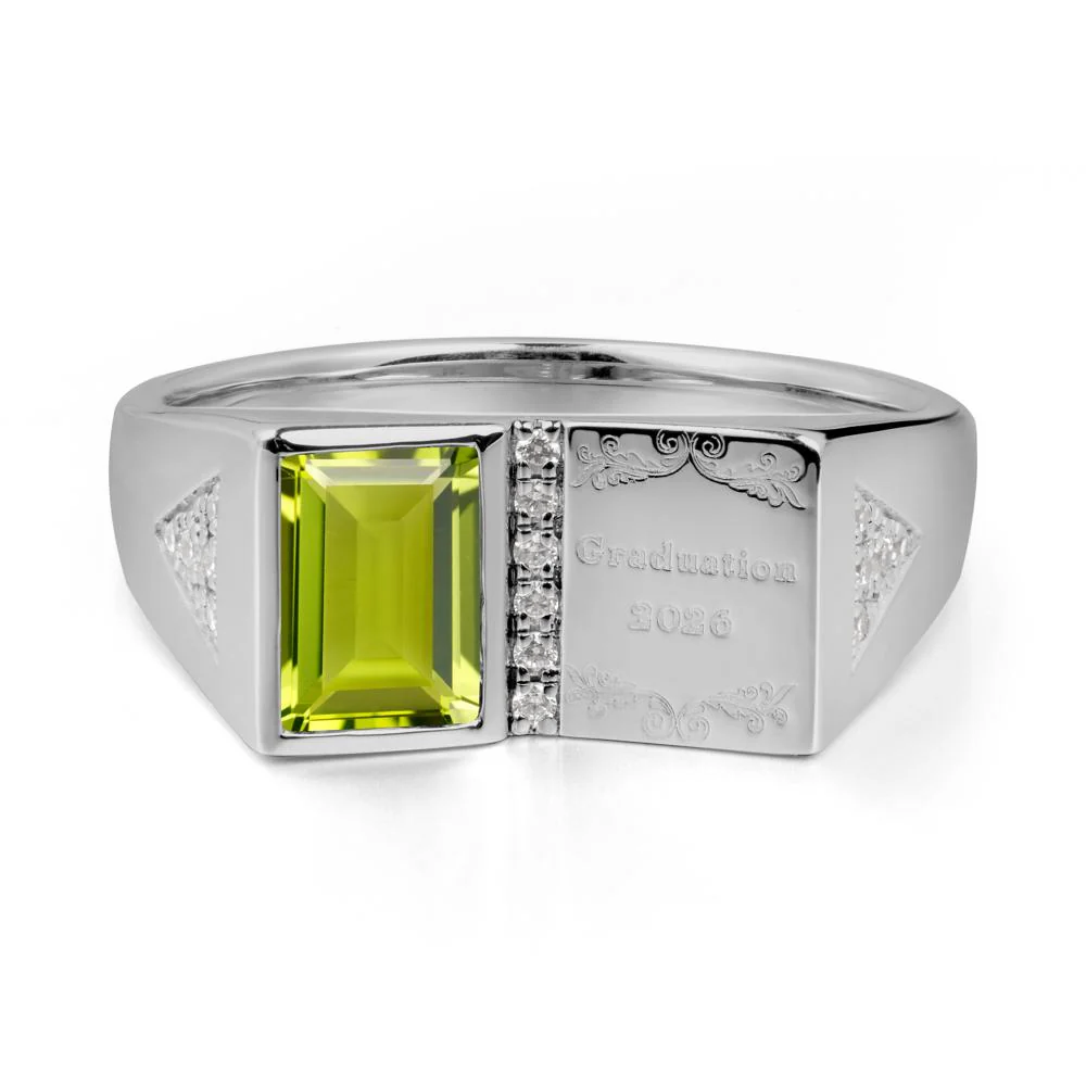 Personalized Graduation Peridot Ring - Image 2