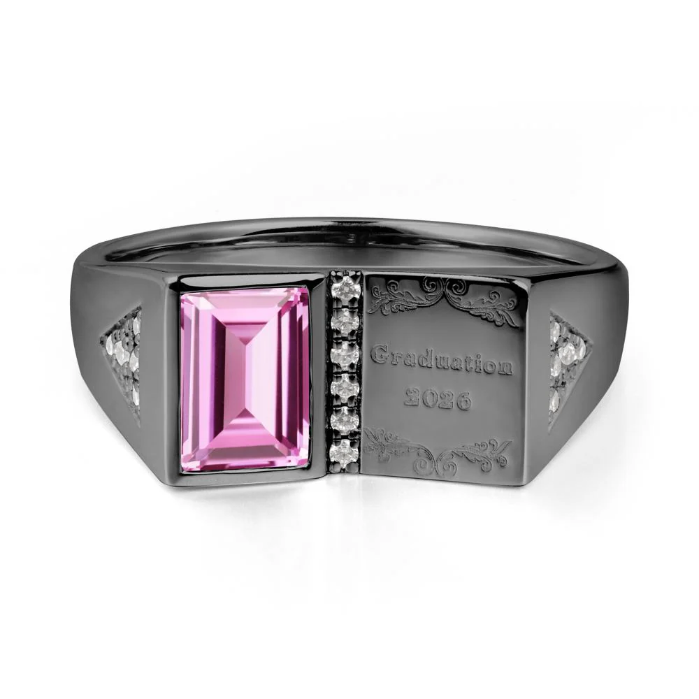 Personalized Graduation Pink Sapphire Ring - Image 4