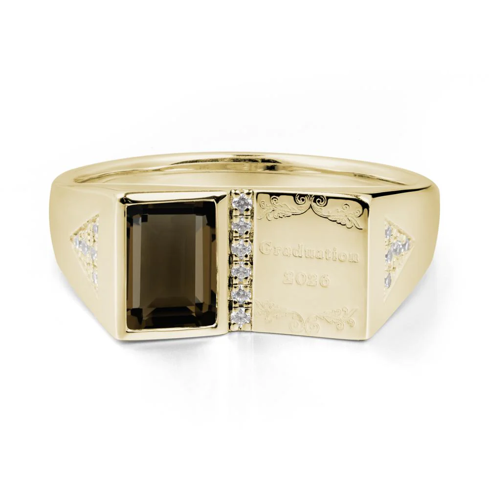Personalized Graduation Smoky Quartz Ring - Image 4
