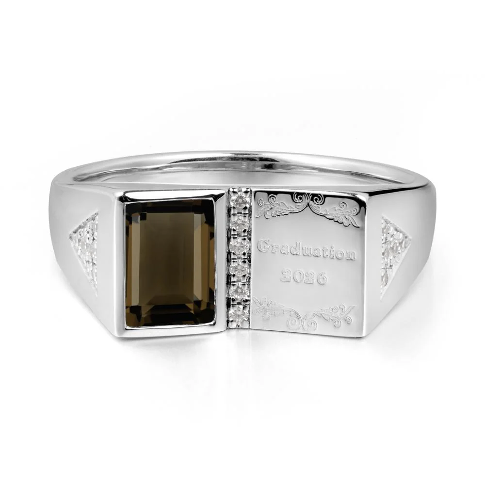 Personalized Graduation Smoky Quartz Ring - Image 5