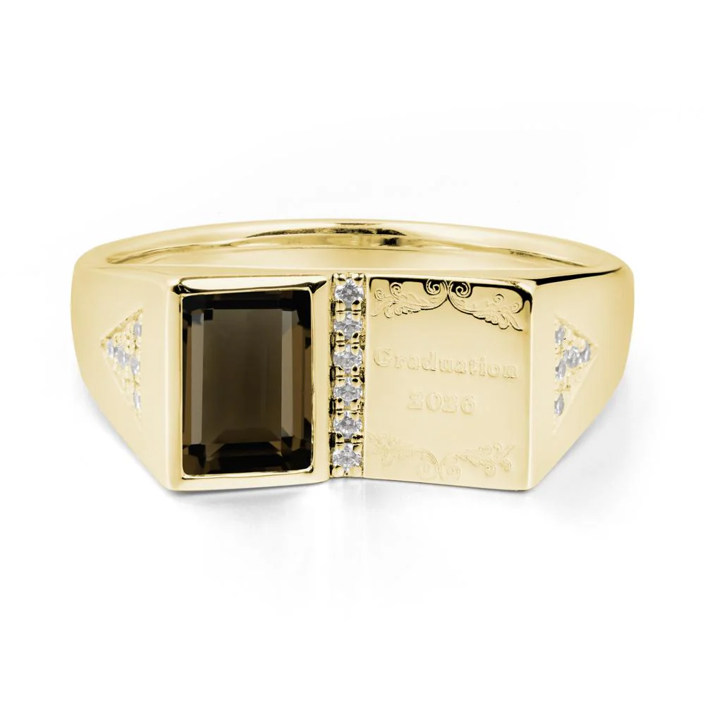 Personalized Graduation Smoky Quartz Ring - Image 6