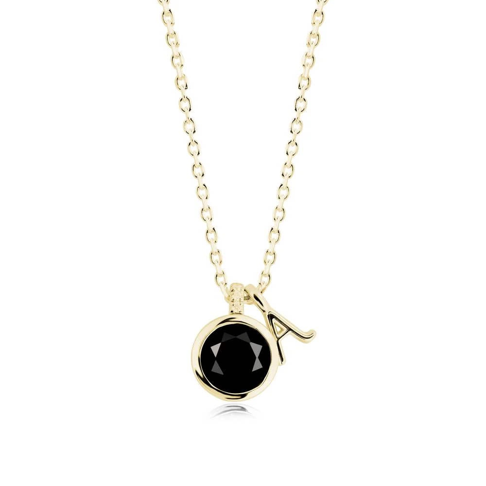 Personalized Initial Black Spinel Pendant - Image 7