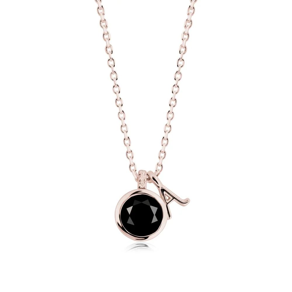 Personalized Initial Black Spinel Pendant - Image 9