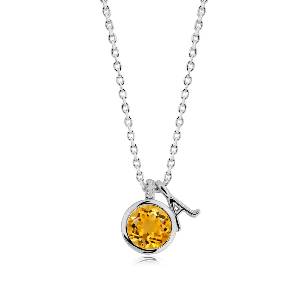Personalized Initial Citrine Pendant - Image 2