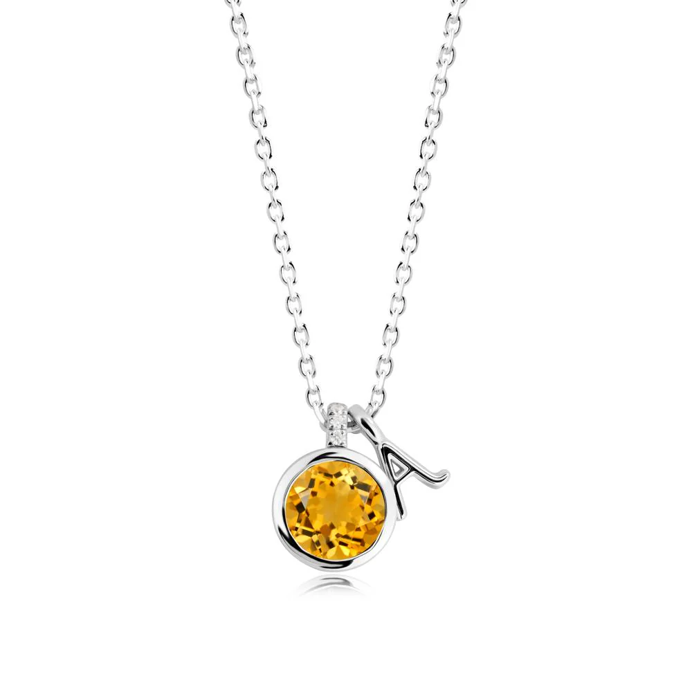 Personalized Initial Citrine Pendant - Image 3