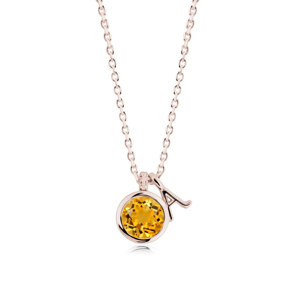 Personalized Initial Citrine Pendant - Image 5