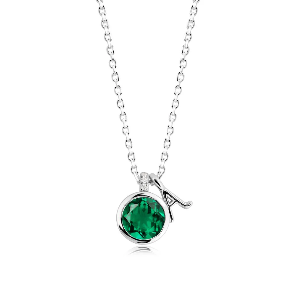 Personalized Initial Emerald Pendant - Image 2