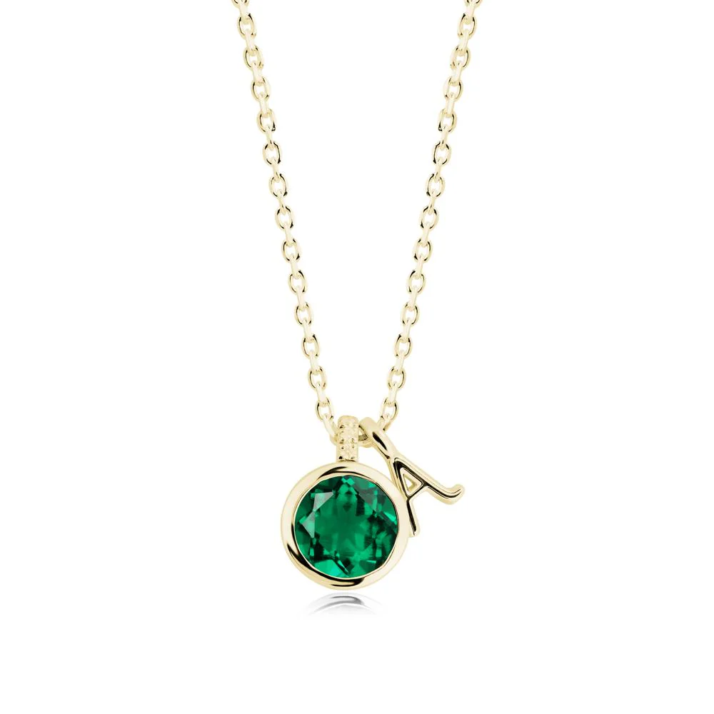 Personalized Initial Emerald Pendant - Image 4