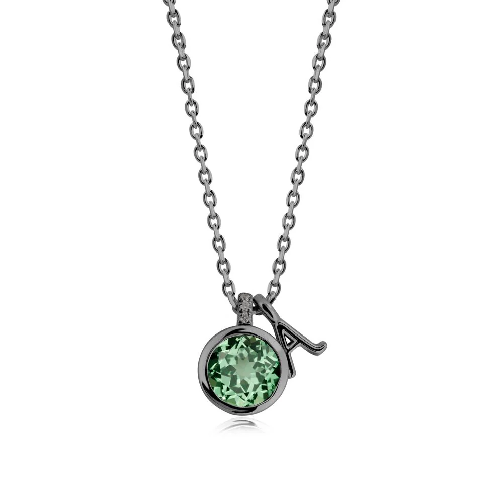Personalized Initial Green Sapphire Necklace - Image 4