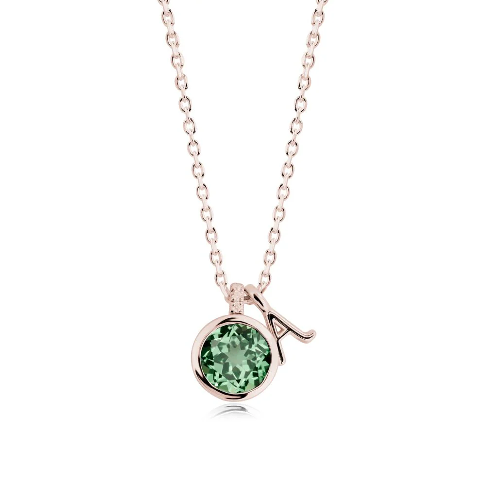 Personalized Initial Green Sapphire Necklace - Image 6